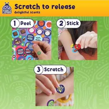 Purple Ladybug Scratch and Sniff Stickers - 1260 Unique Rewards