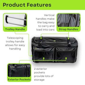 Ecogear Dance Bag with Garment Rack, 28 Inch Rolling Duffel Ideal for Dance Competition & Travel, Wh...