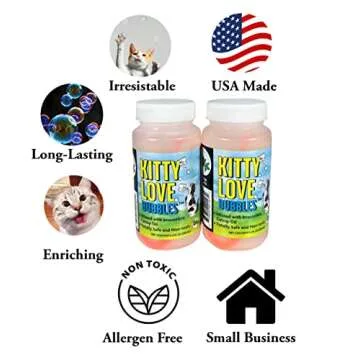 Kitty Love Bubbles, Catnip Scented Bubbles 4oz. Bottle-2 Pack for Cats