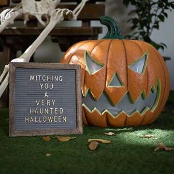 Rustic Wood Frame Gray Felt Letter Board 10x10 Inches