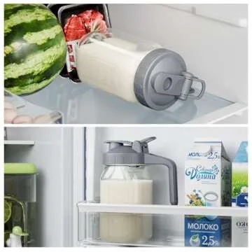 JunVpic 32 oz Glass Mason Jar Pitcher for Freshness