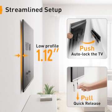 No Drill Perlegear TV Wall Mount for 24-55 Inch TVs