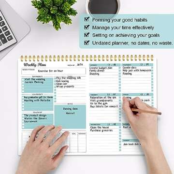 Weekly Planner Notepad Undated Weekly Goals Schedule Planner To Do List Notebook Planning Pad Calend...