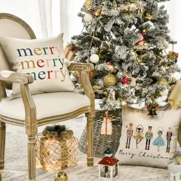 AVOIN Merry Christmas Nutcracker Pillow Covers Set of 4 18x18