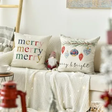 AVOIN Merry Christmas Nutcracker Pillow Covers Set of 4 18x18