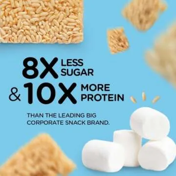 New Improved Recipe - Sinless Snacks Marsh Mallow Krisp - Perfect Keto Snacks - Delicious Gluten Free Low Carb Snacks - Marshmallow Keto Cereal Bars – Soft & Chewy Low Sugar Snack – Less Than 1g Sugar - 10g Protein - 2g Net-Carbs –8 Count