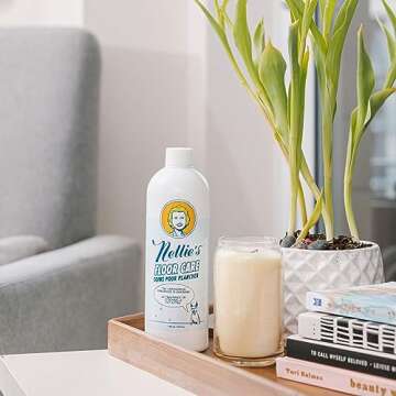 Nellie's Floor Care - Plant-Based Cleaner for Hardwood, Tile, Ceramic, and More - Removes Household Dirt and Odors - Refreshing Lemongrass Scent (25 fl oz) - Planet Friendly Cleaning Solution