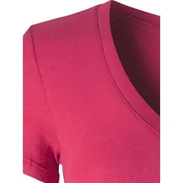 Design by Olivia Women's Basic Solid Multi Colors Fitted Short Sleeve T-Shirt [S-3XL] Magenta M