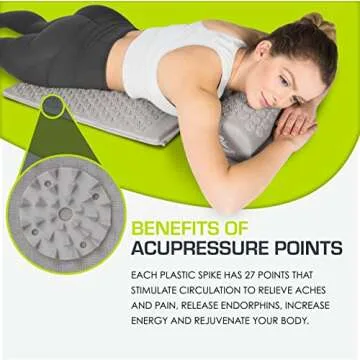 ProsourceFit Acupressure Mat and Pillow Set for Pain Relief
