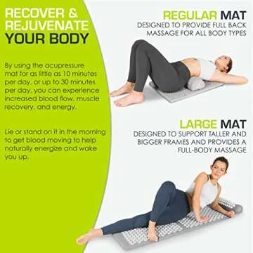 ProsourceFit Acupressure Mat and Pillow Set for Pain Relief