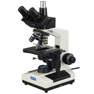 OMAX 40X-2500X Brighter Darkfield Trinocular Compound Microscope with Replaceable LED Light