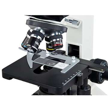 OMAX 40X-2500X Brighter Darkfield Trinocular Compound Microscope with Replaceable LED Light
