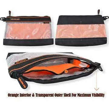 WELKINLAND Clear Tool Pouches - 4 Color-Coded Organizer Bags