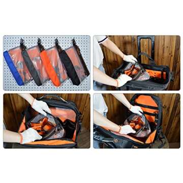 WELKINLAND Clear Tool Pouches - 4 Color-Coded Organizer Bags