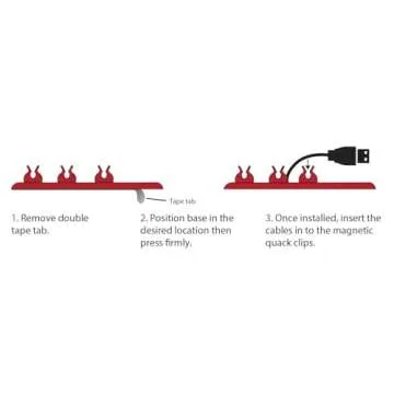 C-Slide Magnetic Cable Organizer | 3 Clip Cable Holder for Accessories and Chargers | Keep your Desk or Bed Organized and Never Lose Another Cable Again | Cord Management Magnet for All Wires | White