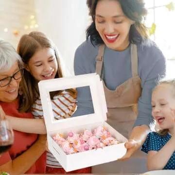 Moretoes 15 Sets Cupcake Boxes with Window and Inserts