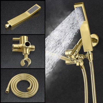 G-Promise All Metal Shower Head & Wand Combo for Luxury