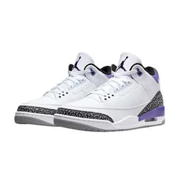 Nike Men's Air Jordan 3 Retro Basketball Shoes, White/Black-dark Iris-cement G, 9.5