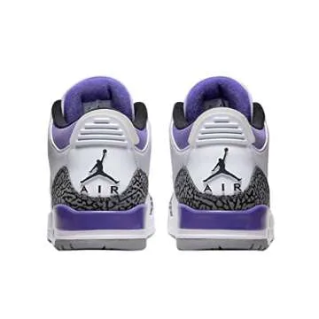 Nike Men's Air Jordan 3 Retro Basketball Shoes, White/Black-dark Iris-cement G, 9.5