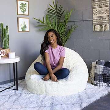 Air Candy Mongolian Faux Fur Inflatable Chair - Soft & Stylish Comfort