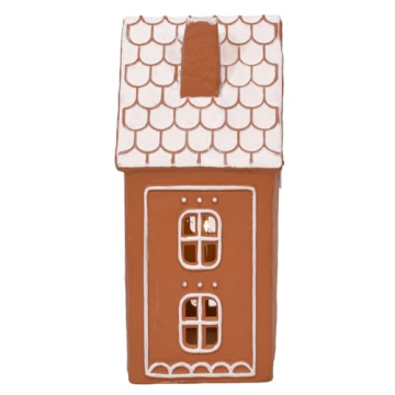 Pre-lit Ceramic Gingerbread Holiday Houses Set of 2