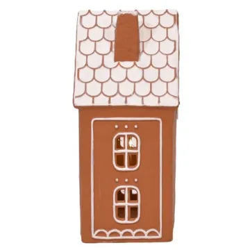 Pre-lit Ceramic Gingerbread Holiday Houses Set of 2