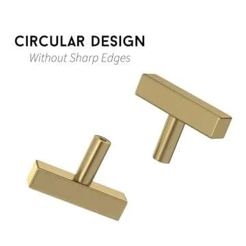 goldenwarm 5 Pack Champagne Bronze Cabinet Knobs Antique Brass Knobs Brushed Bronze Cabinet Knobs T Bar Drawer Knob Champagne Gold Cabinet Hardware Handles for Bedroom Furniture