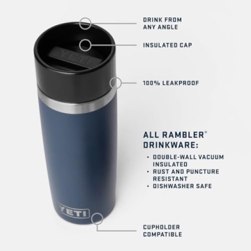 YETI Rambler 16 oz Travel Bottle - Stainless Steel Leakproof Commuter Cap - Black
