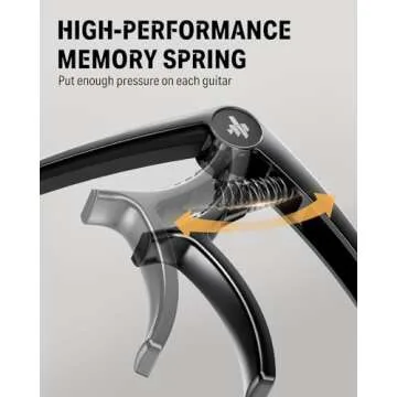Donner Guitar Capo for Electric and Acoustic Guitar DC-2, Ukulele Capo Black with 4 Picks