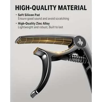 Donner Guitar Capo for Electric and Acoustic Guitar DC-2, Ukulele Capo Black with 4 Picks