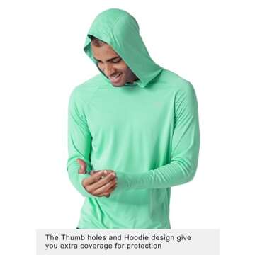 Willit Men's Sun Shirts UPF 50+ Rash Guard Long Sleeve Hoodie for Fishing