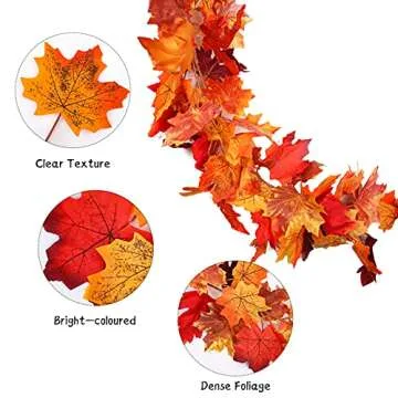 Aneco Colorful Autumn Leaf Garland Set for Seasonal Decor