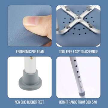 Adjustable Bath & Shower Chair for Seniors – Safe & Comfortable