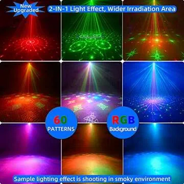 Party Lights, Disco Ball DJ Light with Remote Control - Sound Activated Stage Laser Light Indoor Strobe Light for Parties Christmas Halloween Glow Party Decorations Lights Rave Lights Dancing