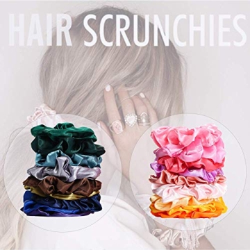50 Luxurious Satin Hair Scrunchies in Vibrant Colors