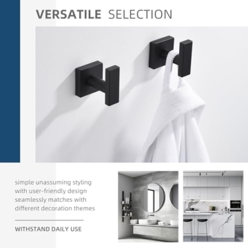 Angle Simple Bathroom Towel Hook 2 Pack for Modern Homes