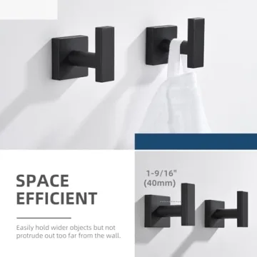 Angle Simple Bathroom Towel Hook 2 Pack for Modern Homes