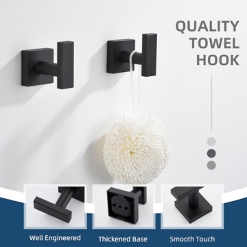 Angle Simple Bathroom Towel Hook 2 Pack for Modern Homes