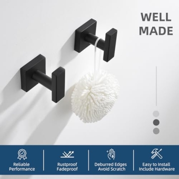 Angle Simple Bathroom Towel Hook 2 Pack for Modern Homes