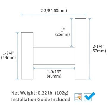 Angle Simple Bathroom Towel Hook 2 Pack for Modern Homes