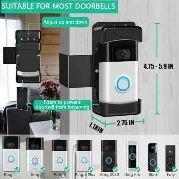 Video Doorbell Holder for Apartment Door - Secure, No-Drill Installation