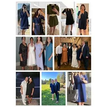 QACOHU Black Dress Women's Summer Tunic Dress V Neck Casual Loose Flowy Swing Shift Dress Black XL