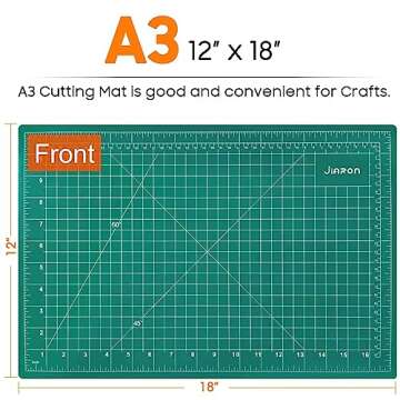 2 Pack Self Healing Sewing Mat, JIARON 12'' x 18'' Cutting Mats for Crafts, Double Sided 5 Layers Cr...