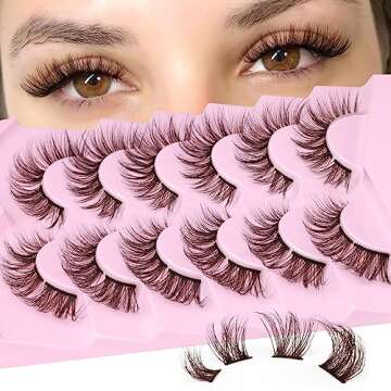 Lash Clusters DIY Eyelash Extension Natural Look Cluster Lashes Brown Fluffy DIY Lash Extensions 3D ...