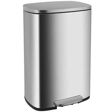 Stylish 13.2 Gallon Stainless Steel Trash Can