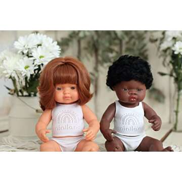 Miniland Doll 15'' African Girl (Box) - Made in Spain, Anatomically Correct, Quality