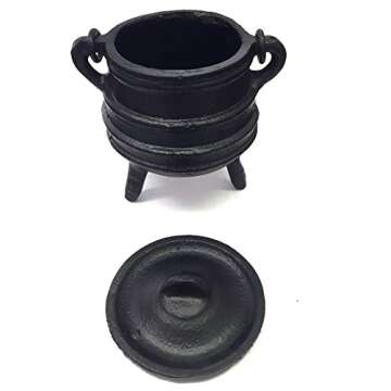 Versatile Cast Iron Cauldron by New Age Imports - Ideal for Rituals, Decoration and Candle Holding