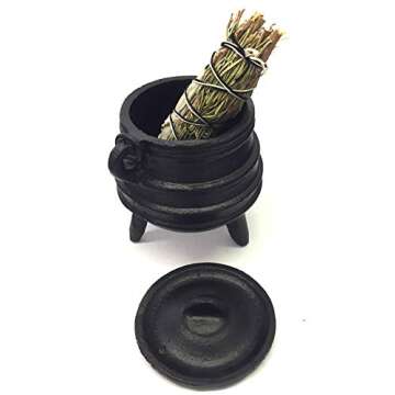 New Age Imports Cast Iron Cauldron - Ideal for Rituals and Decor