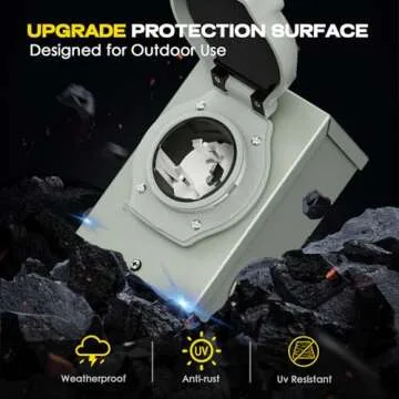 Rophor 50 Amp Generator Power Inlet Box, NEMA SS2-50P for 3 Prong Generator Cord, 125/250 Volt, 12500 Watts, Weatherproof, Outdoor Use, ETL Listed