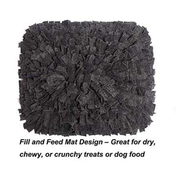 YINXUE Pet Snuffle Mat Durable Washable Dog Cat Slow Feeding Mat (22" x 27") Anti Slip Puzzle Blanket for Distracting Smell Training Foraging Grey